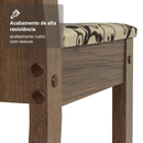Conjunto Sala de Jantar Avelã Mesa Tampo de Vidro 4 Cadeiras Rustic/Crema/Bege Marrom Madesa