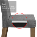 Conjunto Sala de Jantar Tampo de Vidro 6 Cadeiras Rustic/Silver Dália Madesa
