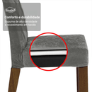 Conjunto Sala de Jantar Tampo de Vidro 6 Cadeiras Rustic/Silver Azaleia Madesa