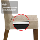 Conjunto Sala de Jantar Tampo de Vidro 6 Cadeiras Rustic/Branco/Imperial Azaleia Madesa