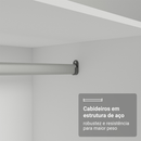 Quarto Completo Casal 580 cm Guarda-Roupa de Canto com Espelhos Branco Neo Madesa 02