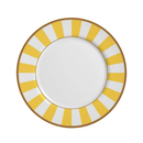 Jogo 6 Pratos Rasos Cerâmica Stripe Amarelo 29cm Alleanza