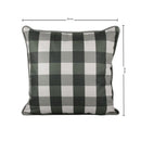 Almofada Linho 52X52 Estampa Xadrez Grande Verde Com Cordão