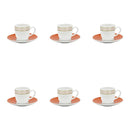 Conjunto com 6 Xícaras de Café Porcelana Colline 100ml Strauss