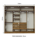 Guarda-Roupa Casal Madesa Apolo 4 Portas de Correr Rustic