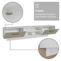 Rack Suspenso para TV até 80 Polegadas 218 cm 2 Portas Branco/Crema Agata Madesa