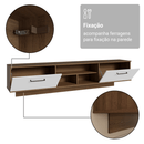 Rack Suspenso para TV até 80 Polegadas 218 cm 2 Portas Rustic/Branco Agata Madesa
