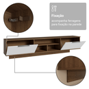 Rack Suspenso para TV até 80 Polegadas 218 cm 2 Portas Rustic/Branco Stella Madesa