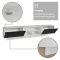 Rack Suspenso para TV até 80 Polegadas 218 cm 2 Portas Branco/Preto Agata Madesa