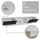 Rack Suspenso para TV até 80 Polegadas 218 cm 2 Portas Branco/Preto Agata Madesa
