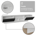 Rack Suspenso para TV até 80 Polegadas 218 cm 2 Portas Branco/Preto Glamy Madesa