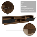 Rack Suspenso para TV até 80 Polegadas 218 cm 2 Portas Rustic/Preto Agata Madesa
