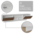Rack Suspenso para TV até 80 Polegadas 218 cm 2 Portas Branco/Rustic Glamy Madesa