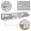 Rack Suspenso para TV até 80 Polegadas 218 cm 2 Portas Branco/Cinza Lux Madesa