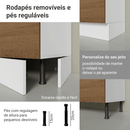 Armário de Cozinha Completa de Canto 507 cm Branco/Rustic/Crema Smart 100% MDF Madesa 01