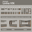 Armário de Cozinha Completa 340 cm Rustic/Cinza Vik Madesa 01