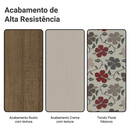 Conjunto Sala de Jantar Avelã Mesa Tampo de Vidro 4 Cadeiras Rustic/Crema/Floral Hibiscos Madesa