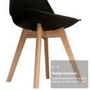 Conjunto Sala de Jantar Toscana Mesa Tampo de Vidro 4 Cadeiras Rustic/Preto Madesa