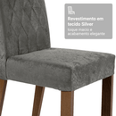 Conjunto Sala de Jantar Tampo de Madeira 6 Cadeiras Rustic/Cinza/Silver Bosque Madesa