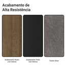 Conjunto Sala de Jantar Tampo com Vidro 6 Cadeiras Rustic/Preto/Silver Alba Madesa