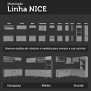 Armário de Cozinha Compacta 180 cm Suspenso Cinza Nice Madesa 04