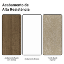 Conjunto Sala de Jantar Tampo de Vidro 6 Cadeiras Rustic/Branco/Imperial Dália Madesa