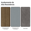 Conjunto Sala de Jantar Tampo de Vidro 6 Cadeiras Rustic/Cinza/Silver Tulipa Madesa