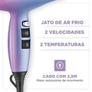 Secador de Cabelo By Juliette Mondial Azul e Rosa SCP-JU-03