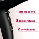 Secador de Cabelos Mondial Power Shine Black Íon SC-13
