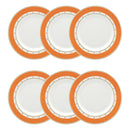 Conjunto com 6 Pratos de Sobremesa Porcelana Colline 21cm Strauss