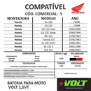 Bateria Moto Volt 12v 1,5ah Today Titan99 Cg125 Turuna Xlr Xls Ml125 Biz
