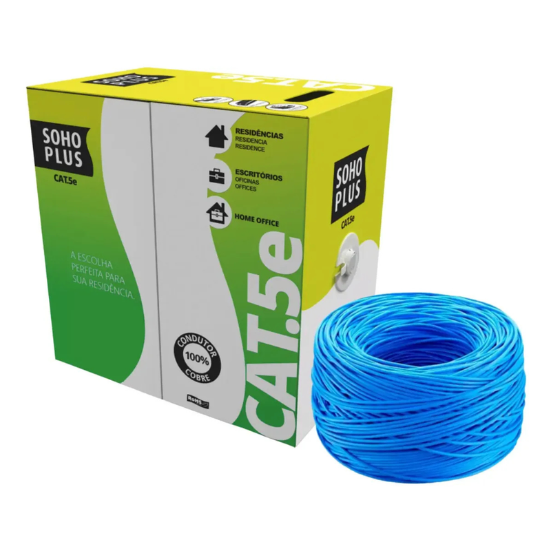 Cabo de Rede CAT5 Furukawa 305 Metros Caixa Fechada Ethernet