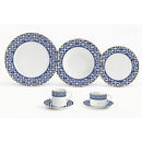 Aparelho de Jantar Grecco 42 Pçs Porcelana Azul com Filete Dourado  L'Hermitage