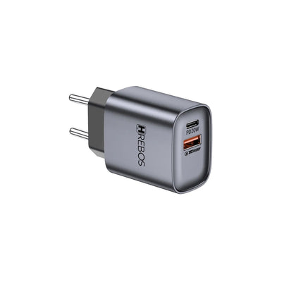 Carregador Turbo Hrebos 20W USB-C CRG-232CC Cinza com Cabo Power Delivery