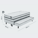 Cama Box Solteiro Conjugada Pillow Com Auxiliar Double 88x188 Reconflex