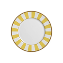 Jogo 6 Pratos Sobremesa Cerâmica Stripe Amarelo 21cm Alleanza