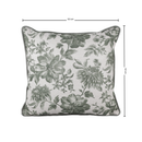 Almofada Linho 52X52 Estampa Floral Verde Com Cordão
