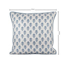 Almofada Linho 52X52 Estampa Botânico Azul Com Cordão