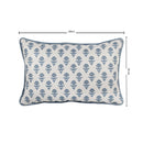 Almofada Linho 35X58 Estampa Dupla Face Azul Com Cordão