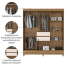 Guarda Roupa Casal 8 Portas  2 Gavetas Munique Demóbile