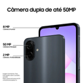 Smartphone Samsung Galaxy A07 128GB Preto 4GB RAM Tela 6.7" Câmera 50MP 4G Dual Chip