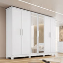 Guarda Roupa Casal com Espelho 6 Portas 4 Gavetas MDF Nina Bianchi