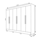 Guarda Roupa Casal com Espelho 6 Portas 4 Gavetas MDF Nina Bianchi