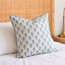 Almofada Linho 52X52 Estampa Botânico Azul Com Cordão