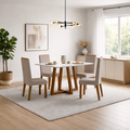 Conjunto de Mesa de Jantar 120x90cm Quadrada com 4 Cadeiras Livia Sonetto