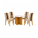 Conjunto Mesa de Jantar 90cm Quadrada Helo Com 4 Cadeiras Linea Poliman