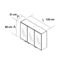 Armário aéreo 120cm 3 Portas Lúmina Itatiaia