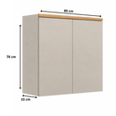 Armário Aéreo Duplo Allure 2 Portas 80cm Linea