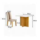 Conjunto Mesa de Jantar 90cm Quadrada Helo Com 4 Cadeiras Linea Poliman