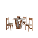 Conjunto De Mesa De Jantar 110X81cm Com 4 Cadeiras Luiza Sonetto